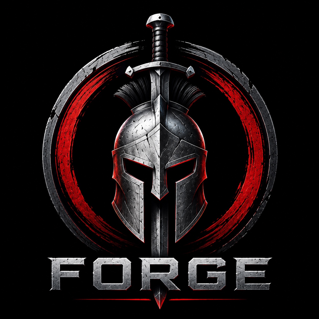 FORGE — Spartan helmet and sword logo